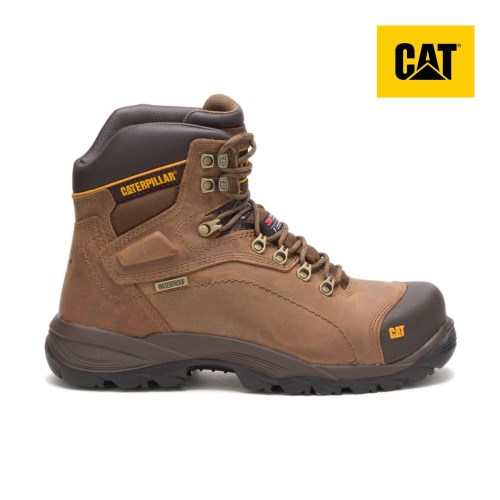 Caterpillar Diagnostic Hi Waterproof Thinsulate Steel Toe Werkschoenen Heren DonkerBeige (WNHZ.NL)